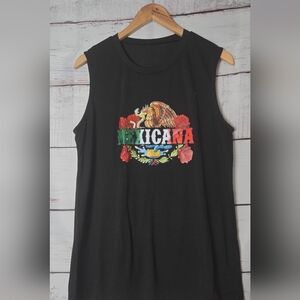 Mexicana Black Sleeveless Top Size Large